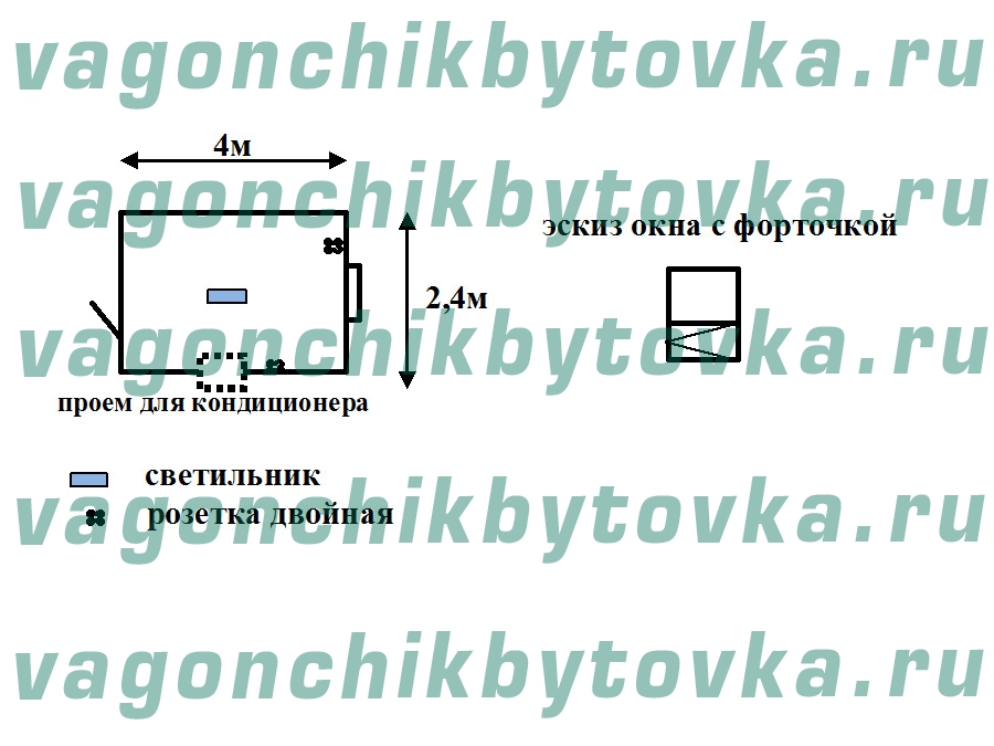 Охранный вагончик 4м для сторожа на производстве